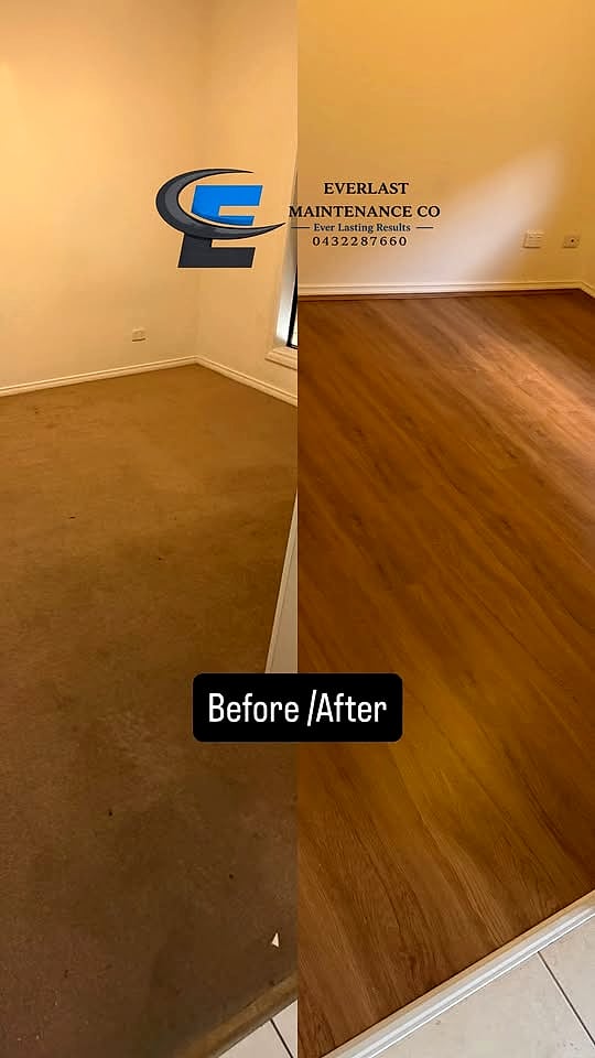 Before and after timber flooring supplied and finished