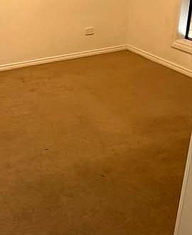 Before: worn carpet in the bedroom
